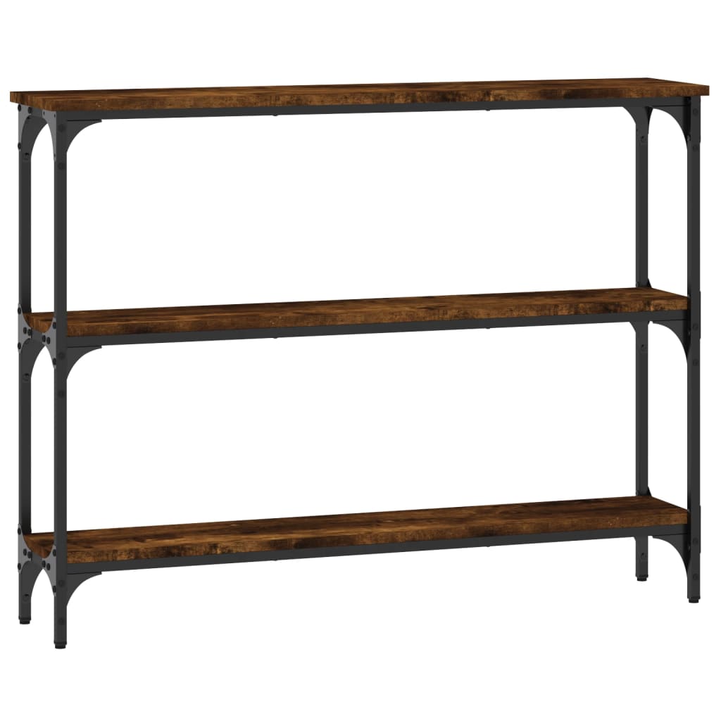 Smoked Oak Console Table - 100x22.5x75 cm, Engineered Wood