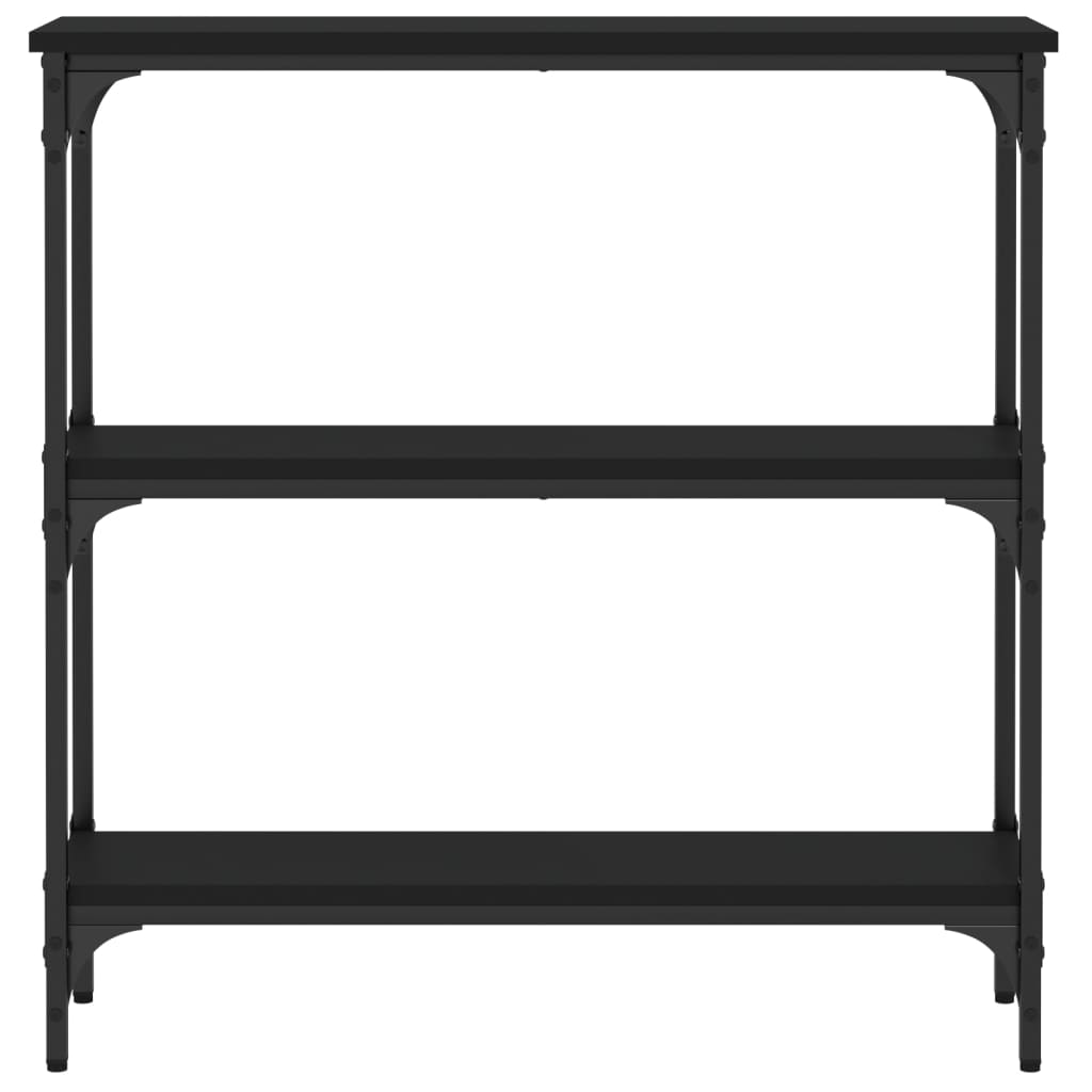 Black Engineered Wood Console Table - 75x22.5x75 cm