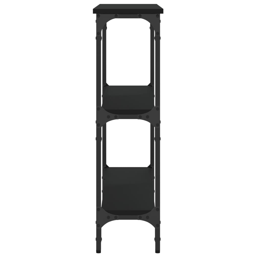 Black Engineered Wood Console Table - 75x22.5x75 cm