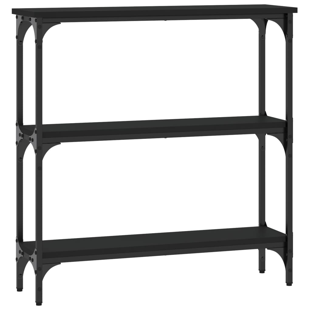 Black Engineered Wood Console Table - 75x22.5x75 cm