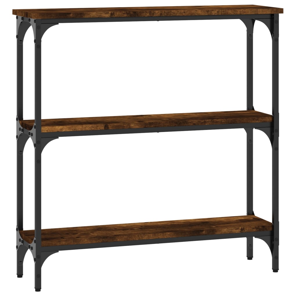 Smoked Oak Console Table - Engineered Wood, 75x22.5x75 cm