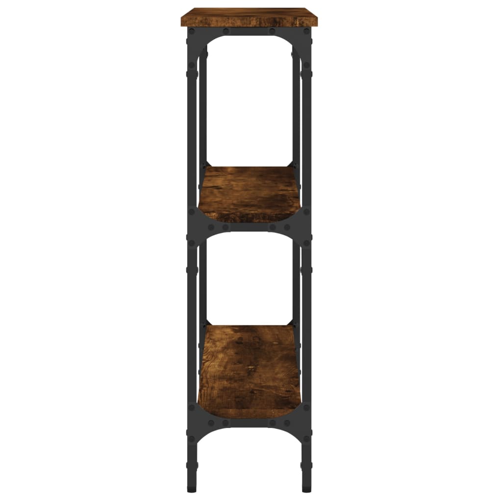 Smoked Oak Console Table - Engineered Wood, 75x22.5x75 cm