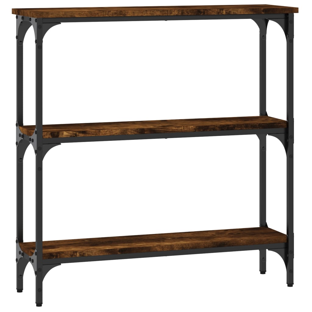 Smoked Oak Console Table - Engineered Wood, 75x22.5x75 cm