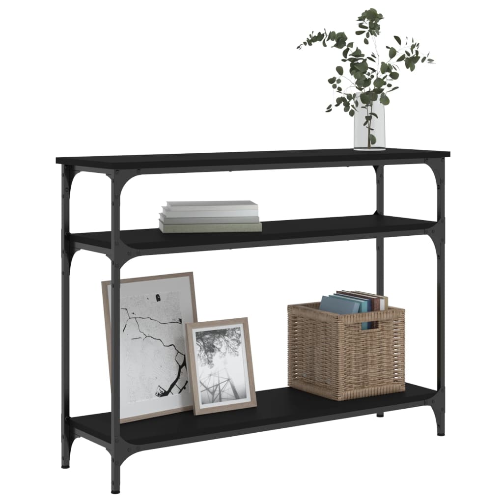 Modern Black Console Table - Engineered Wood, 100x29x75 cm