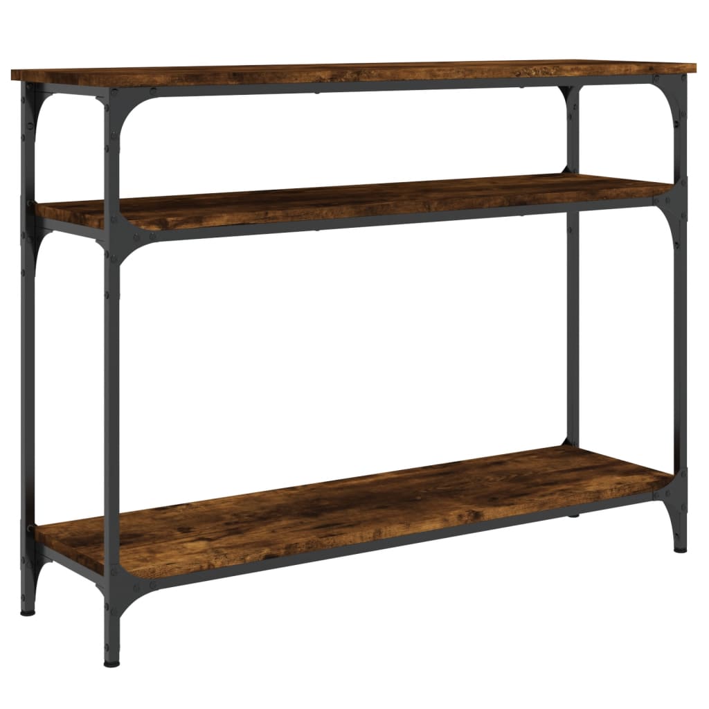 Smoked Oak Console Table - Engineered Wood, 100x29x75 cm