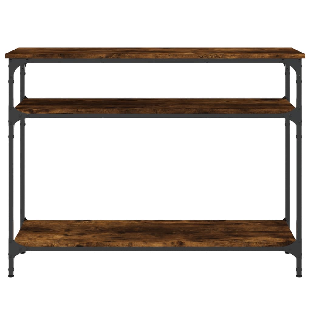 Smoked Oak Console Table - Engineered Wood, 100x29x75 cm