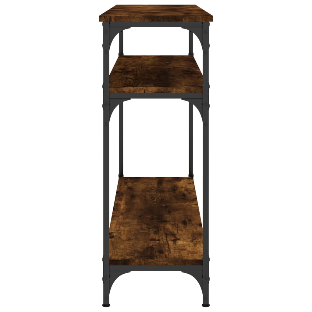 Smoked Oak Console Table - Engineered Wood, 100x29x75 cm