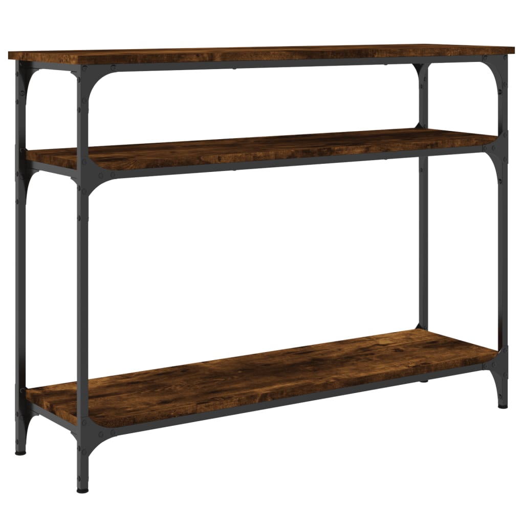 Smoked Oak Console Table - Engineered Wood, 100x29x75 cm