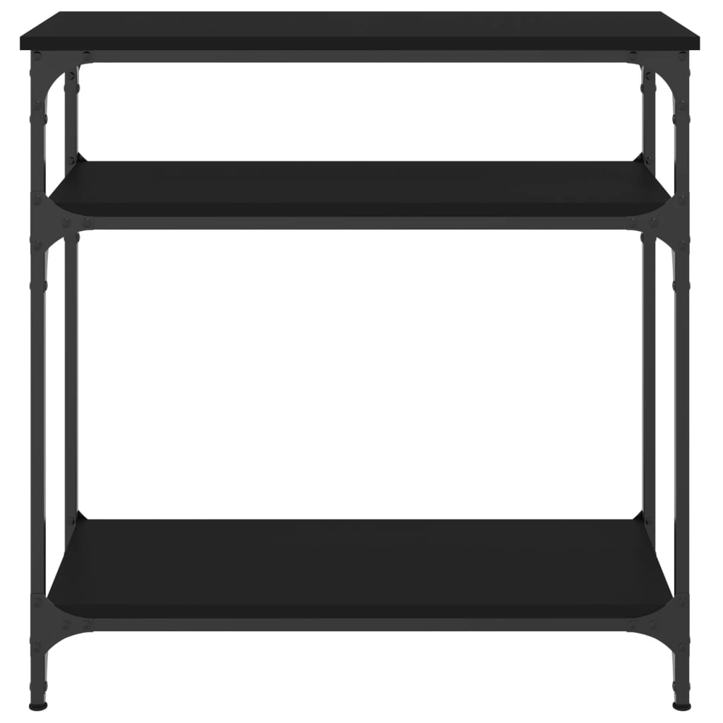Black Engineered Wood Console Table - 75x29x75 cm