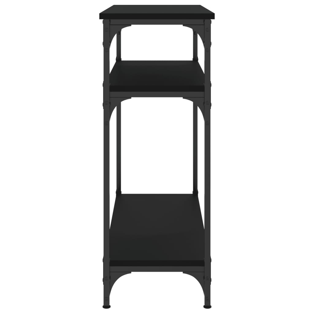 Black Engineered Wood Console Table - 75x29x75 cm