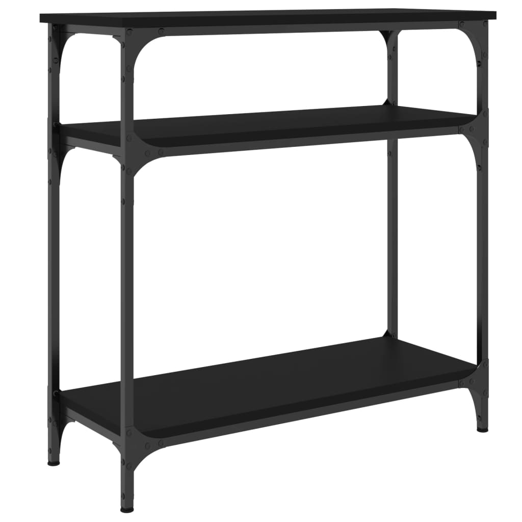 Black Engineered Wood Console Table - 75x29x75 cm