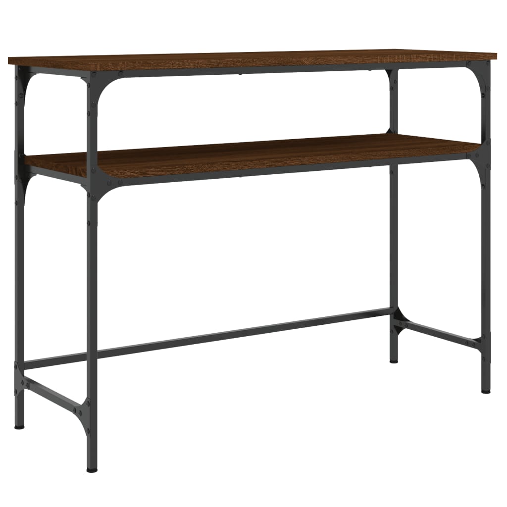 Brown Oak Console Table - 100x35.5x75 cm Engineered Wood