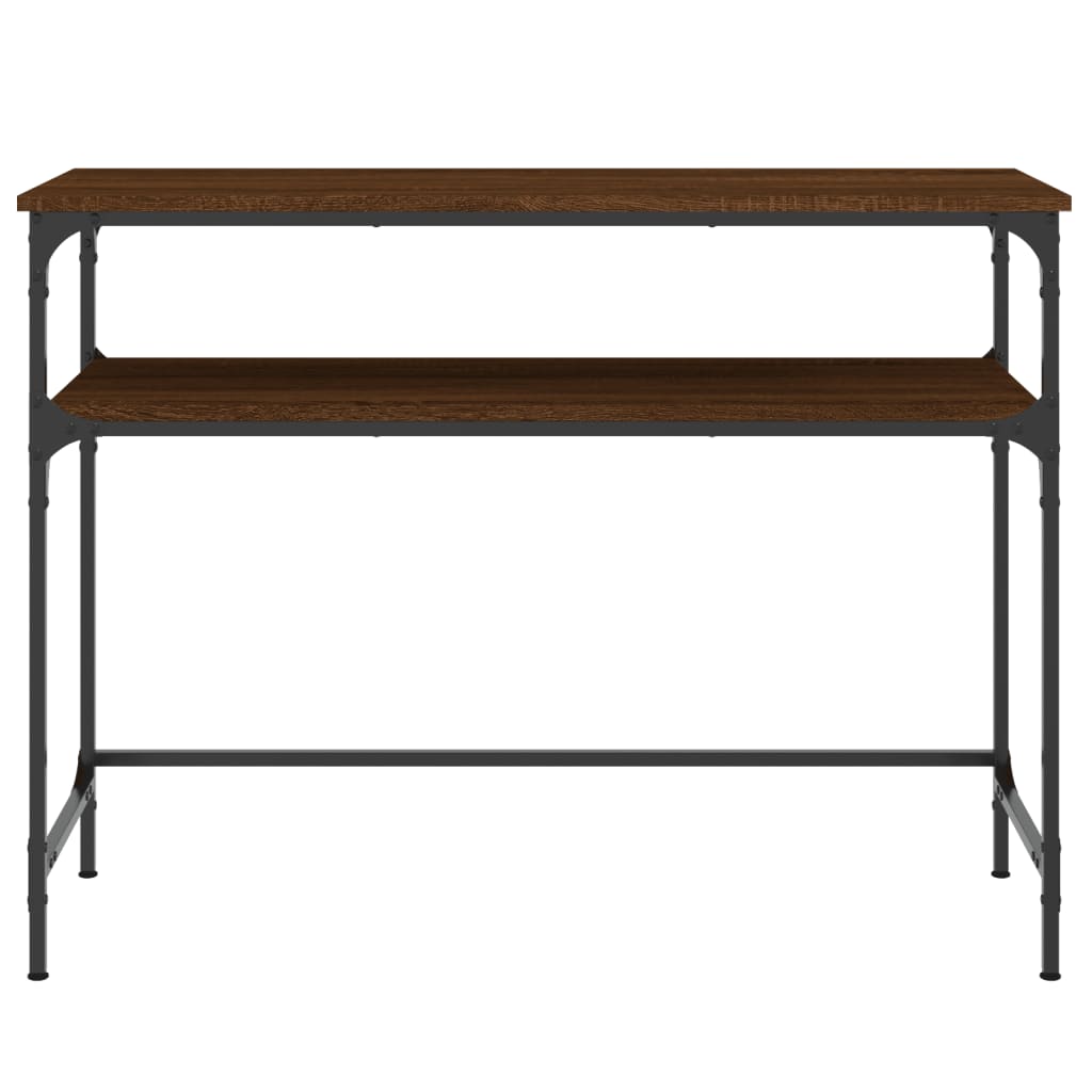 Brown Oak Console Table - 100x35.5x75 cm Engineered Wood