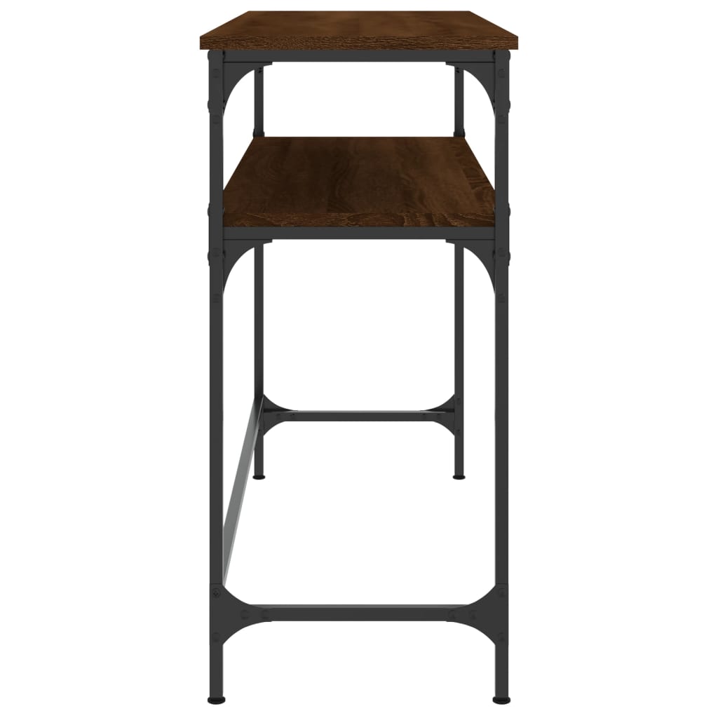 Brown Oak Console Table - 100x35.5x75 cm Engineered Wood