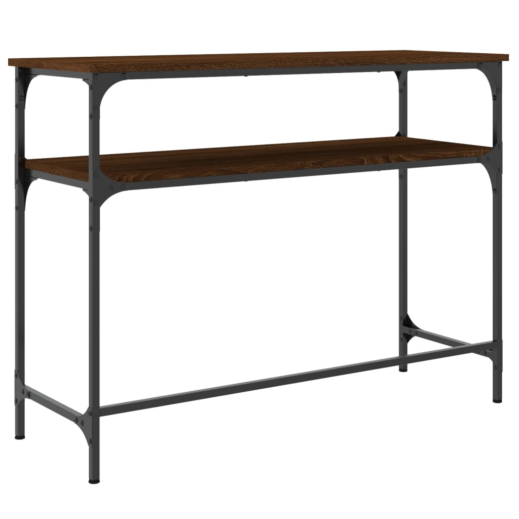 Brown Oak Console Table - 100x35.5x75 cm Engineered Wood
