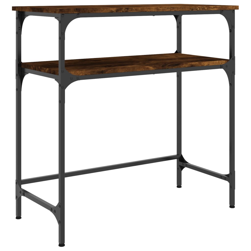 Smoked Oak Console Table 75x35.5x75cm - Engineered Wood