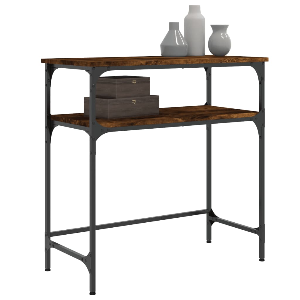 Smoked Oak Console Table 75x35.5x75cm - Engineered Wood