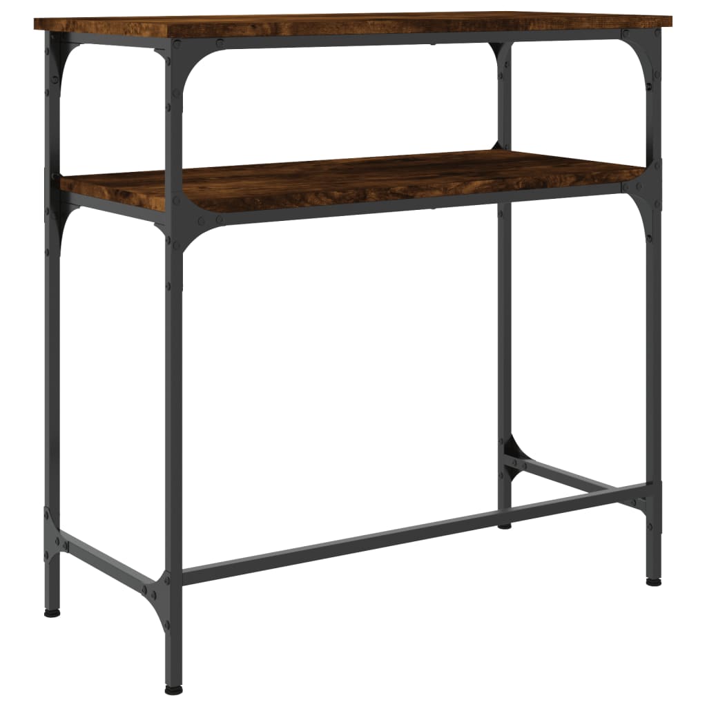 Smoked Oak Console Table 75x35.5x75cm - Engineered Wood