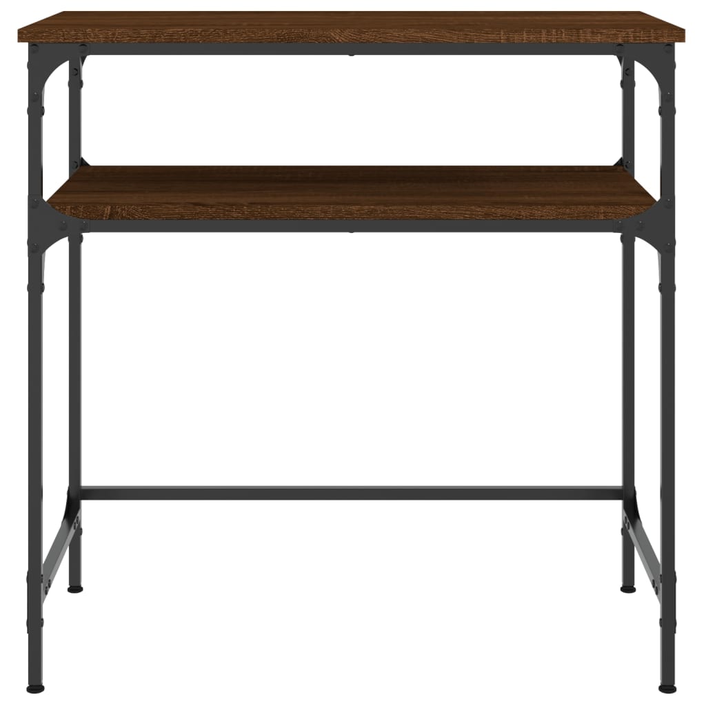 Brown Oak Console Table - 75x35.5x75 cm, Engineered Wood