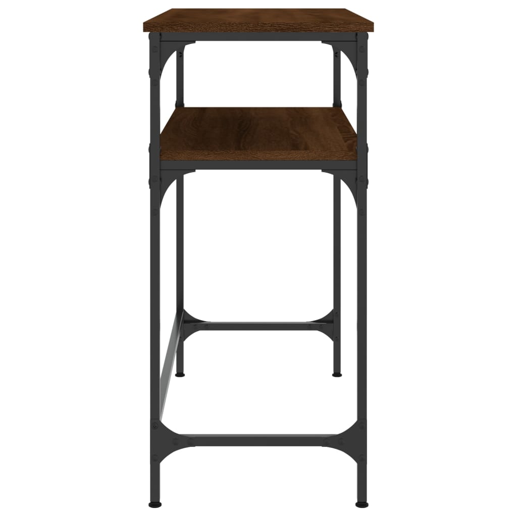 Brown Oak Console Table - 75x35.5x75 cm, Engineered Wood
