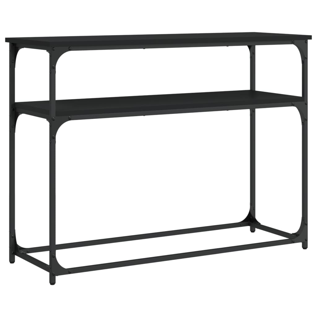 Black Console Table - Engineered Wood, 100x35.5x75 cm