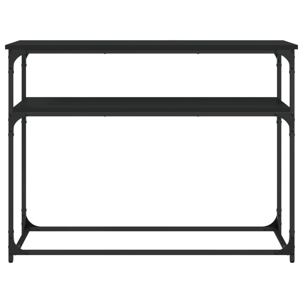 Black Console Table - Engineered Wood, 100x35.5x75 cm