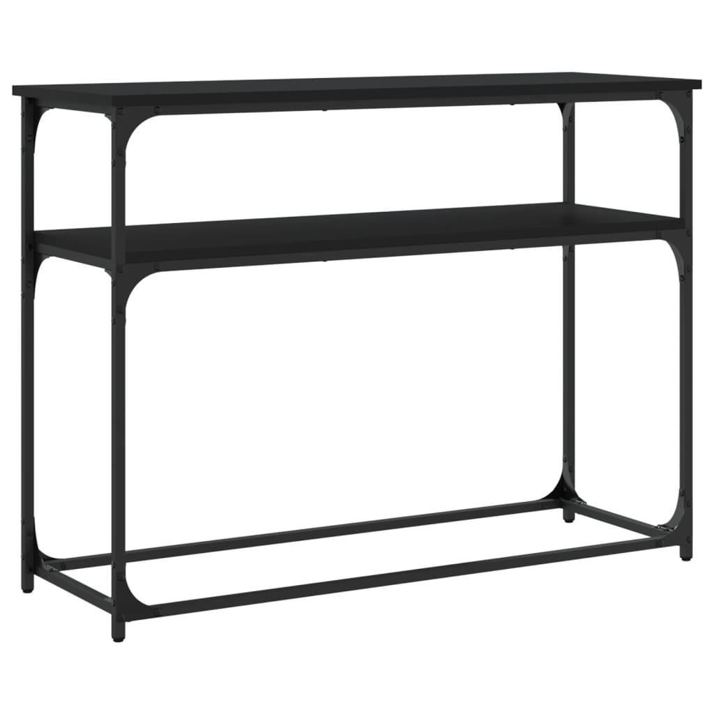 Black Console Table - Engineered Wood, 100x35.5x75 cm