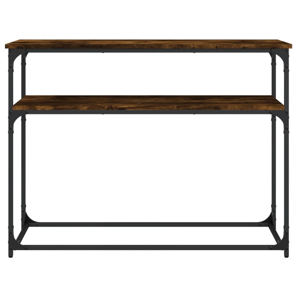 Smoked Oak Console Table - 100x35.5x75cm Engineered Wood