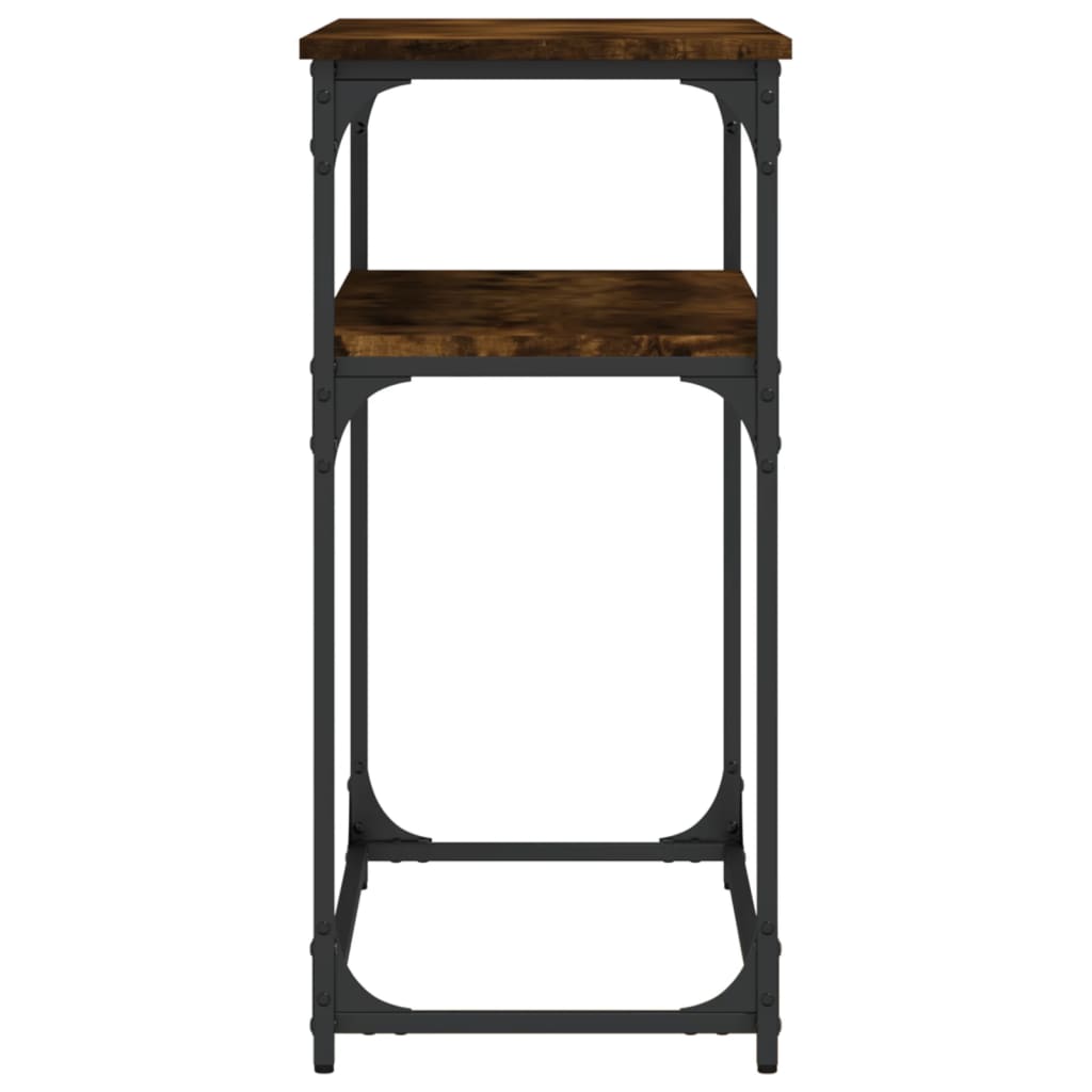 Smoked Oak Console Table - 100x35.5x75cm Engineered Wood