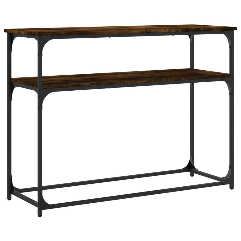 Smoked Oak Console Table - 100x35.5x75cm Engineered Wood