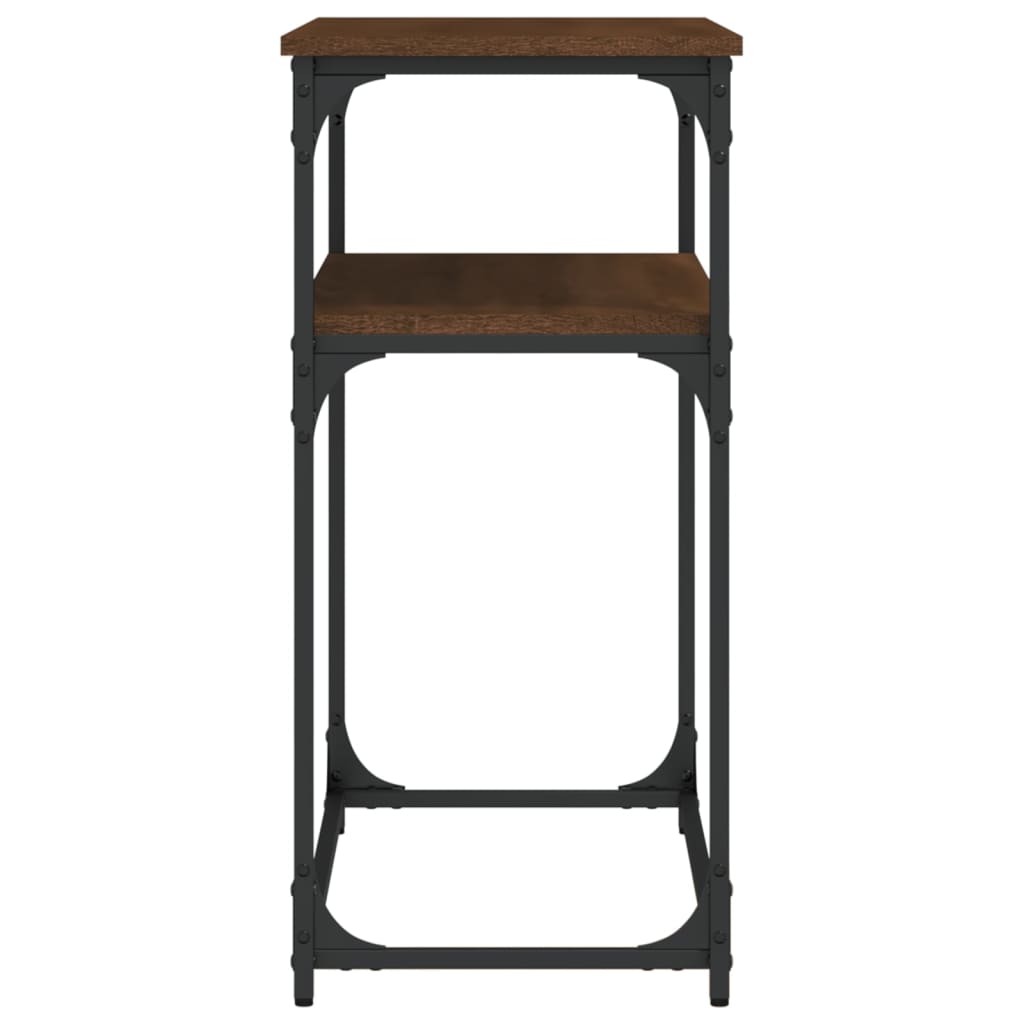 Brown Oak Console Table - Engineered Wood, 100x35.5x75 cm