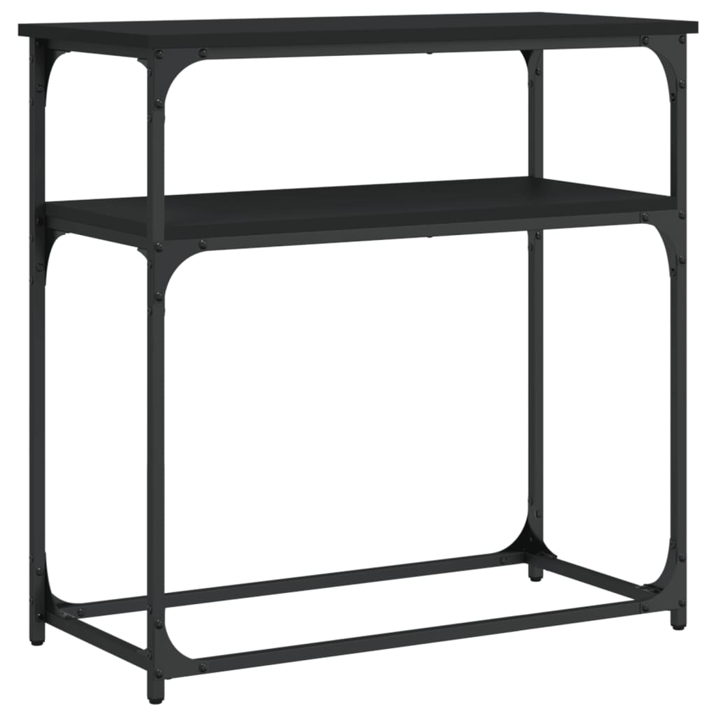 Black Engineered Wood Console Table - 75x35.5x75 cm