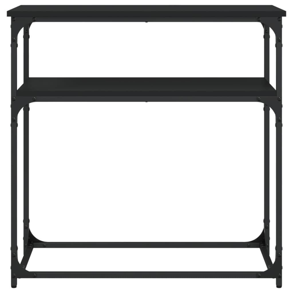 Black Engineered Wood Console Table - 75x35.5x75 cm