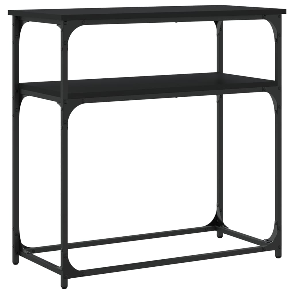 Black Engineered Wood Console Table - 75x35.5x75 cm