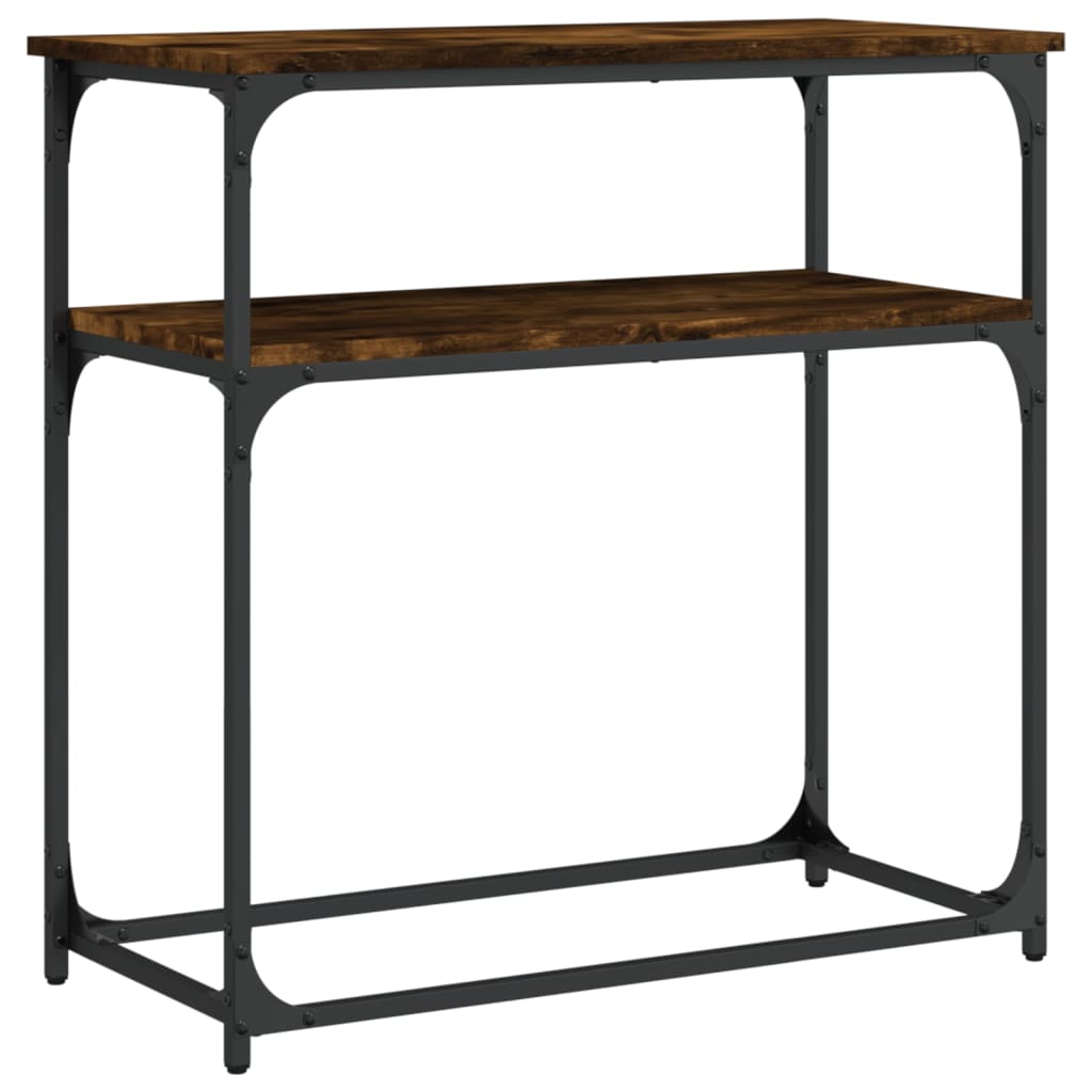 Smoked Oak Console Table - 75x35.5x75 cm - Engineered Wood