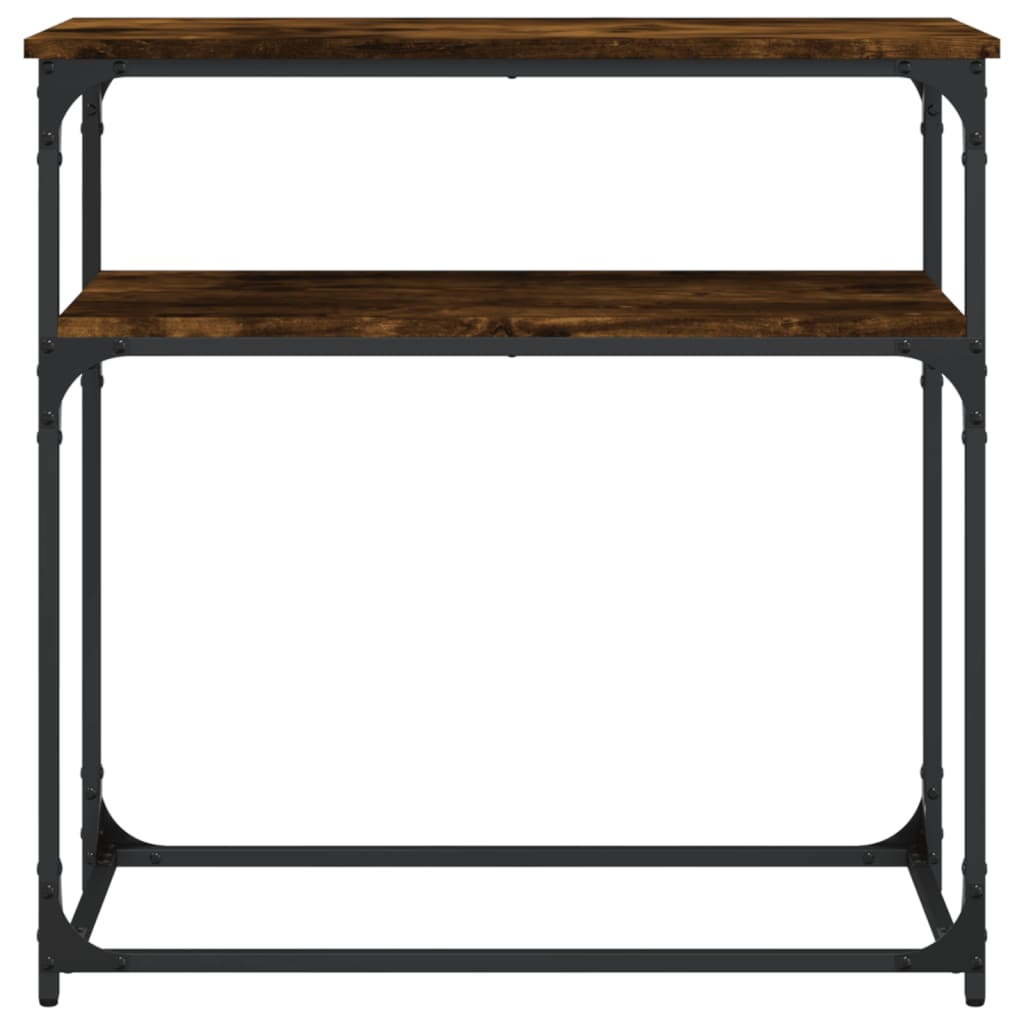 Smoked Oak Console Table - 75x35.5x75 cm - Engineered Wood