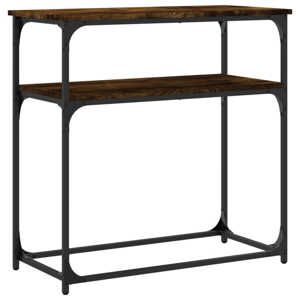 Smoked Oak Console Table - 75x35.5x75 cm - Engineered Wood