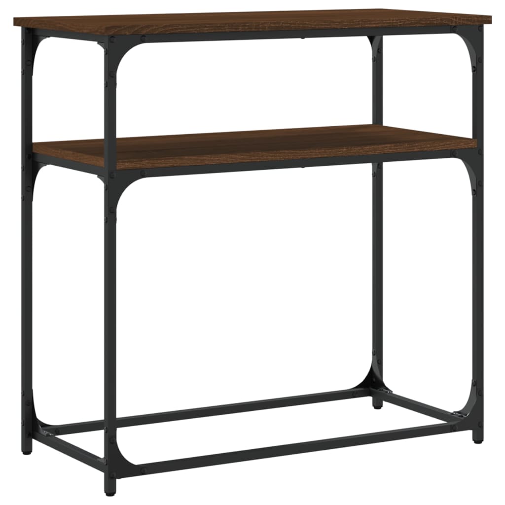 Brown Oak Console Table - 75x35.5x75 cm Engineered Wood