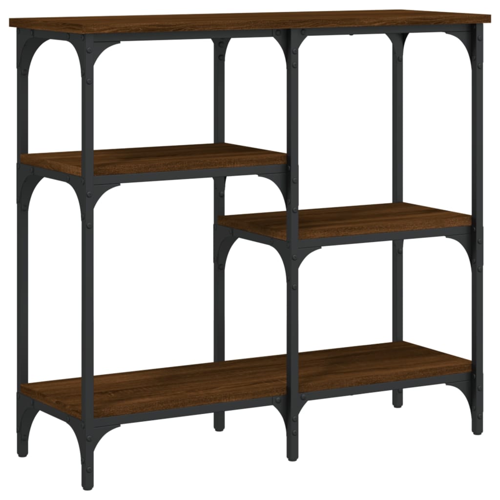 Brown Oak Engineered Wood Console Table 80x29x75 cm