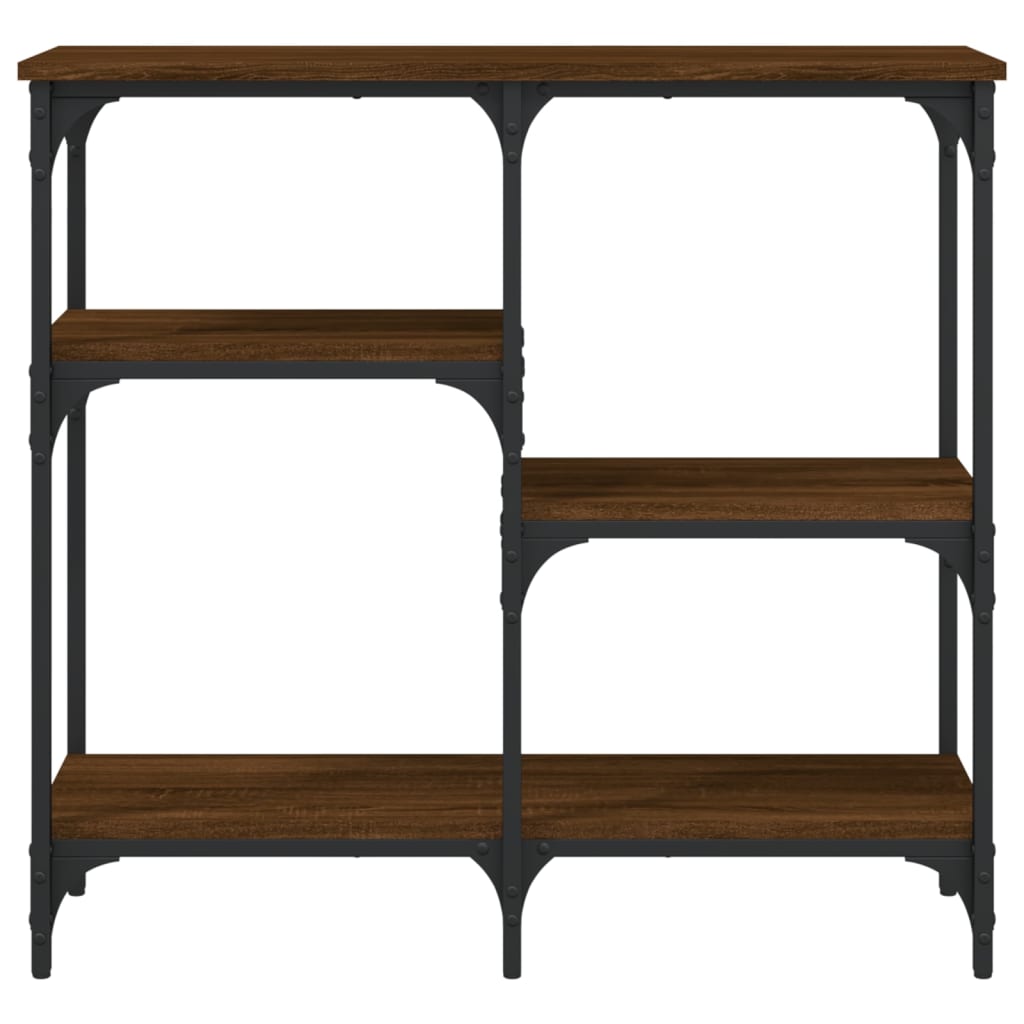 Brown Oak Engineered Wood Console Table 80x29x75 cm