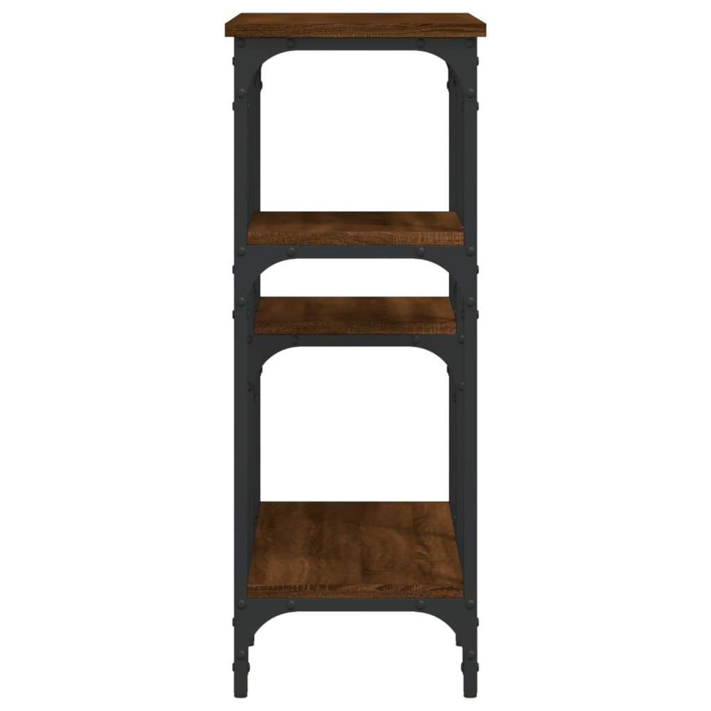 Brown Oak Engineered Wood Console Table 80x29x75 cm
