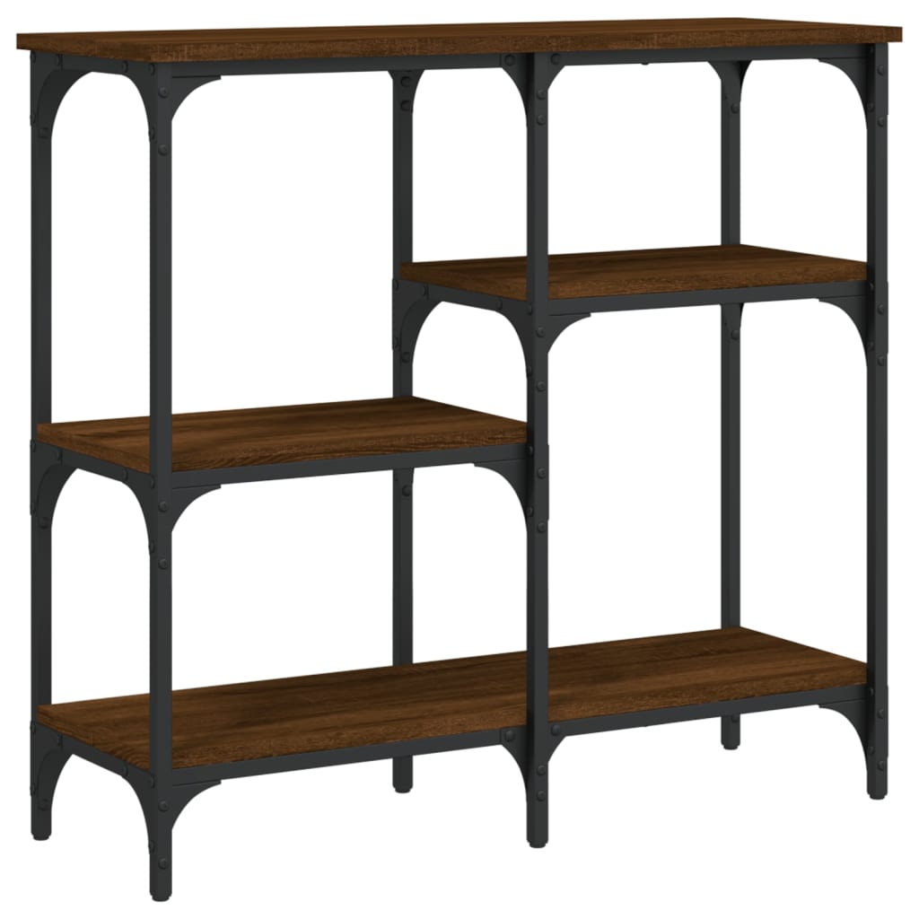 Brown Oak Engineered Wood Console Table 80x29x75 cm