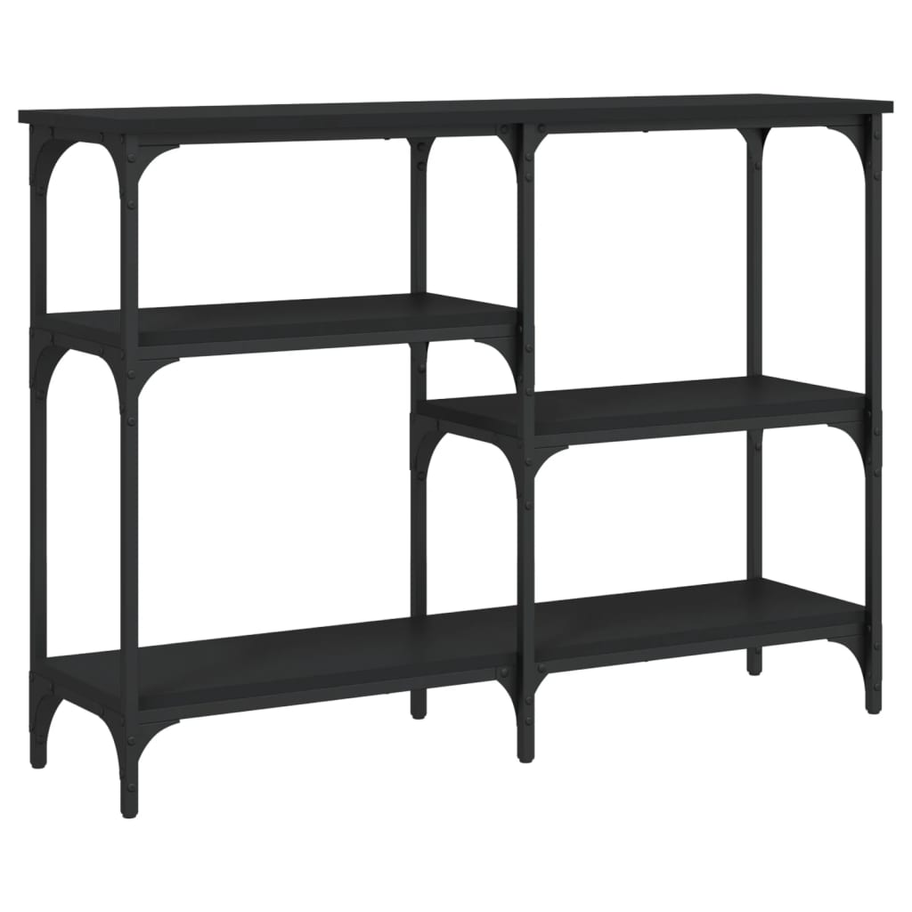 Black Engineered Wood Console Table - 102x29x75 cm