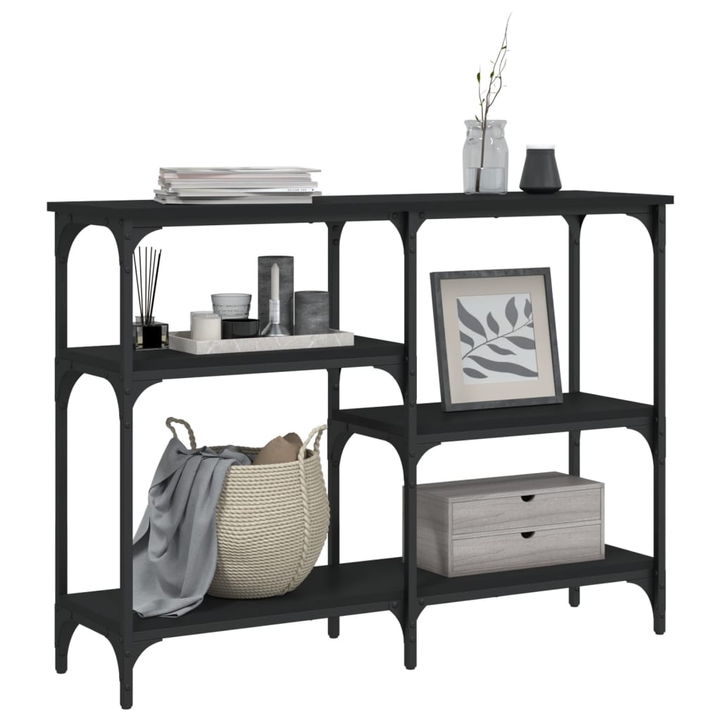 Black Engineered Wood Console Table - 102x29x75 cm