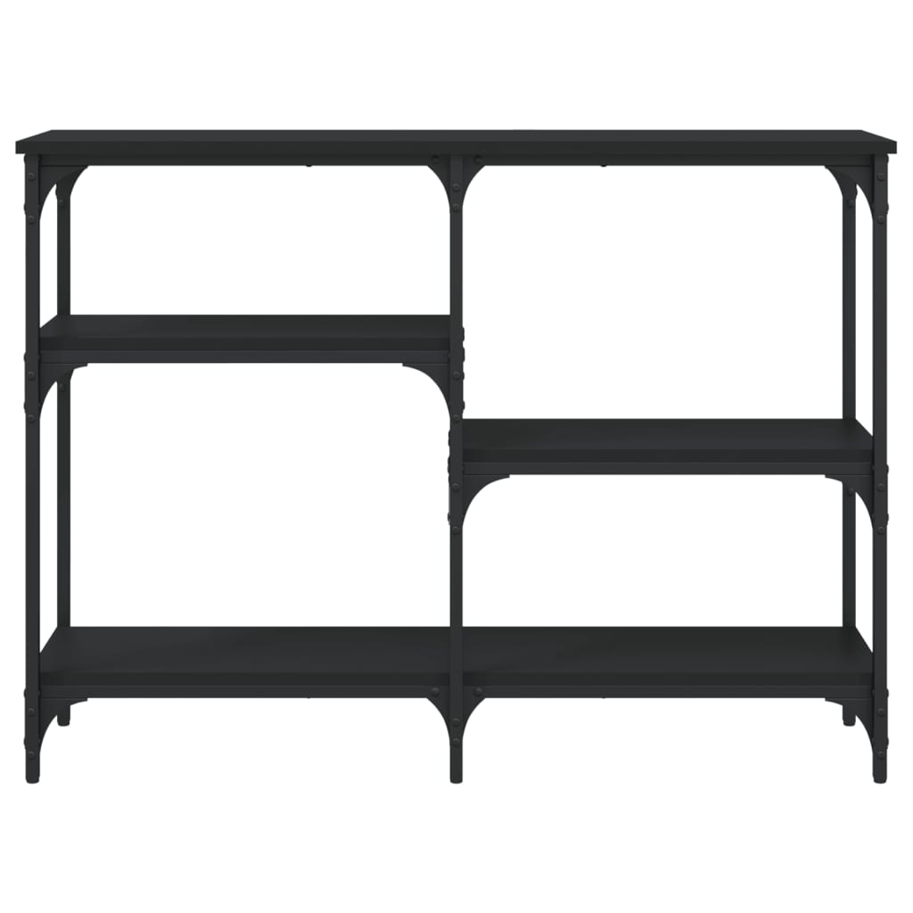 Black Engineered Wood Console Table - 102x29x75 cm