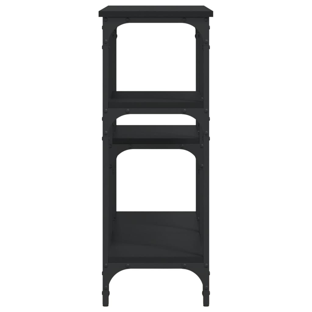 Black Engineered Wood Console Table - 102x29x75 cm