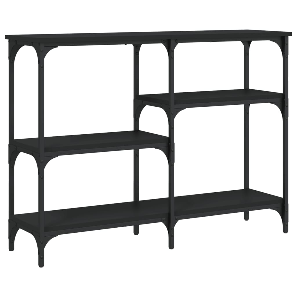 Black Engineered Wood Console Table - 102x29x75 cm