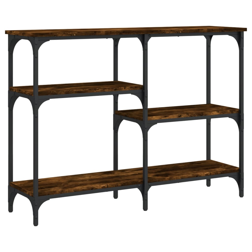 Smoked Oak Console Table - Engineered Wood, 102x29x75 cm