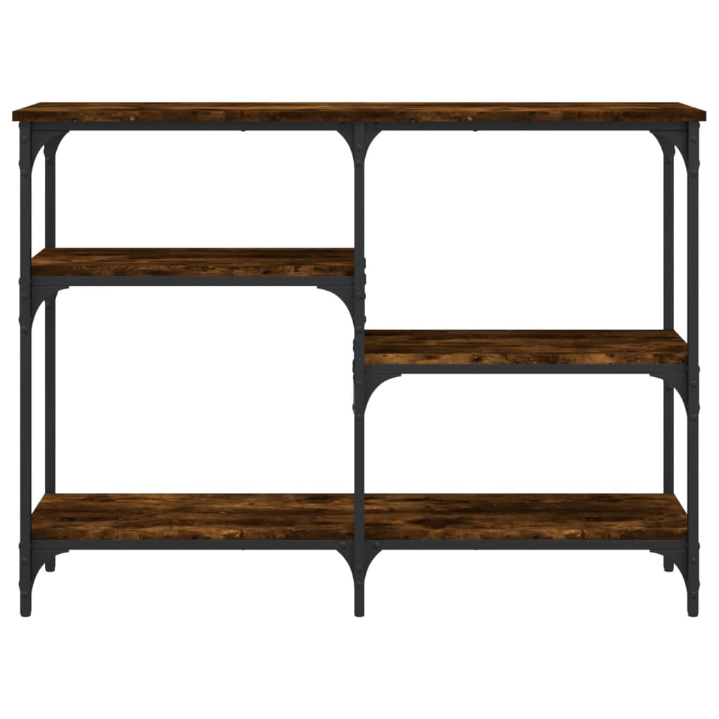 Smoked Oak Console Table - Engineered Wood, 102x29x75 cm