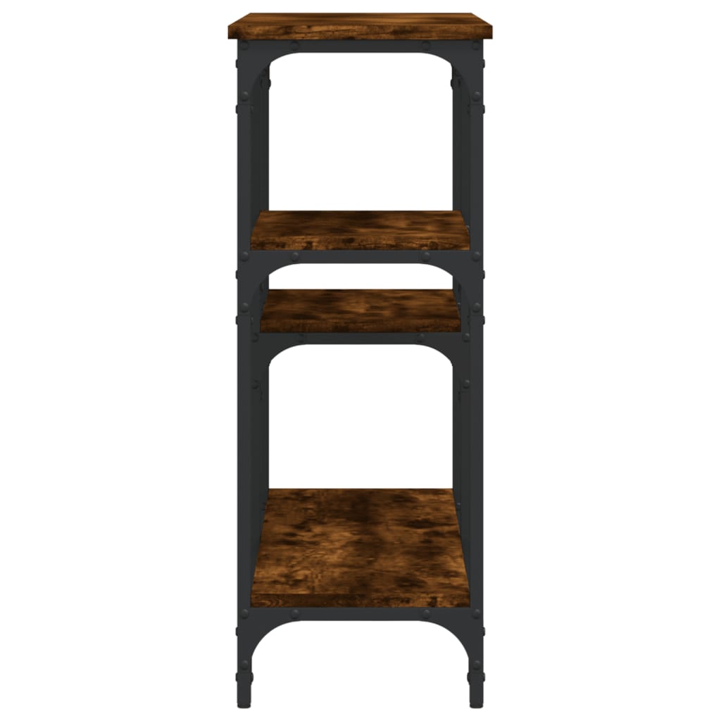 Smoked Oak Console Table - Engineered Wood, 102x29x75 cm